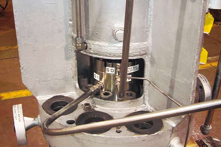 Shaft seal for boiler circulation pump